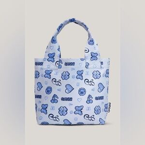 NWT GANNI Cotton Canvas Tote Bag Heather One Size
